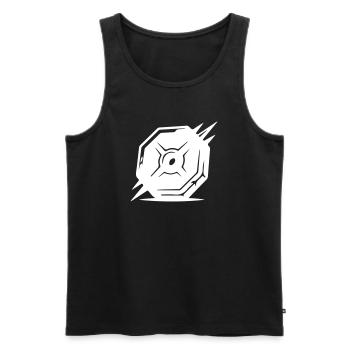Weights Symbol - Men's Premium Organic Tank Top - black - Front - AI Model Male 178 light (178cm)