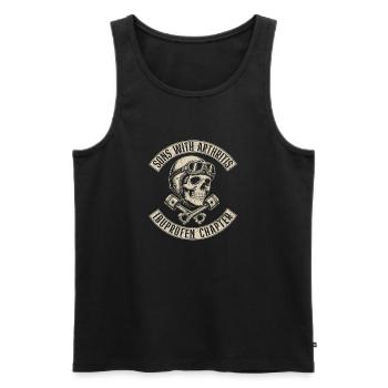 Sons With Arthritis Skull Ibuprofen Biker - Men's Premium Organic Tank Top - black - Front - Michal (187cm)