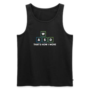 WASD Bewegungskunst - Männer Premium Bio Tank Top - Schwarz - Vorne - Michal (187cm)