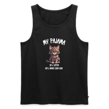 Funny Maine Coon Pajama Cat - Men's Premium Organic Tank Top - black - Front - AI Model Male 178 light (178cm)