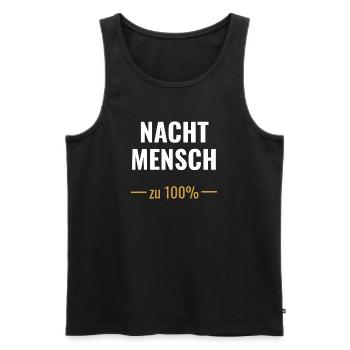 Nachtmensch – Zu 100%  - Männer Premium Bio Tank Top - Schwarz - Vorne - AI Model Male 178 light (178cm)