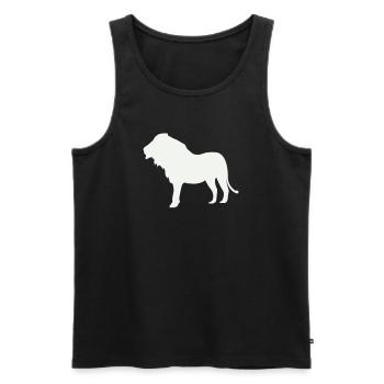 Lion Silhouette Moonlight - Men's Premium Organic Tank Top - black - Front - Michal (187cm)