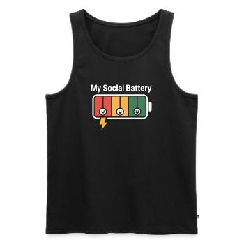 Social Battery Introvert Dead Battery Battery - Men's Premium Organic Tank Top - black - Front - AI Model Male 178 light (178cm)