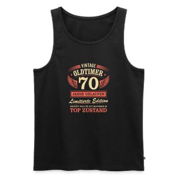70. Geburtstag Mann Frau Limited Edition 1956 70 - Männer Premium Bio Tank Top - Schwarz - Vorne - Michal (187cm)