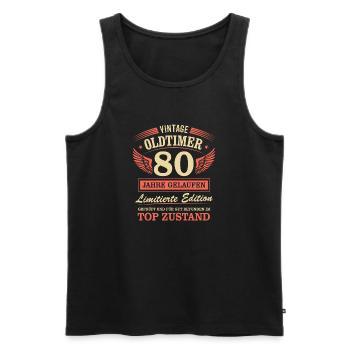 80. Geburtstag Mann Frau Limited Edition 1946 80 - Männer Premium Bio Tank Top - Schwarz - Vorne - Michal (187cm)