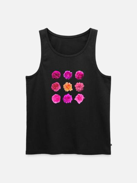 Pink Rose Variety Roses - Men's Premium Organic Tank Top - black
