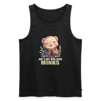 Nerze Nerz - Männer Premium Bio Tank Top - Schwarz - Vorne - Michal (187cm)