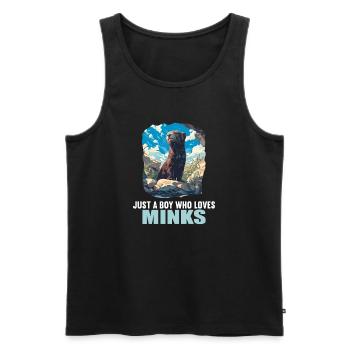 Nerze Nerz - Männer Premium Bio Tank Top - Schwarz - Vorne - Michal (187cm)