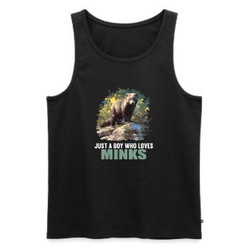 Nerze Nerz - Männer Premium Bio Tank Top - Schwarz - Vorne - Michal (187cm)