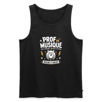 Prof de Musique Rock Inoubliable - Débardeur bio Premium Homme - noir - Devant - Michal (187cm)
