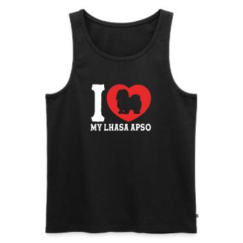 Lhasa Apso Hund - Männer Premium Bio Tank Top - Schwarz - Vorne - AI Model Male 178 light (178cm)