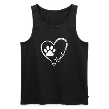 Hundemama Herz Pfote Motiv - Männer Premium Bio Tank Top - Schwarz - Vorne - Michal (187cm)