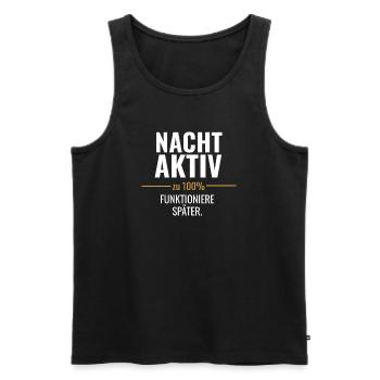 Nachtaktiv statt früh motiviert - Männer Premium Bio Tank Top - Schwarz - Vorne - AI Model Male 178 light (178cm)