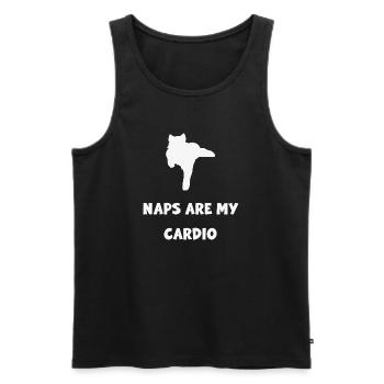 Nickerchen sind meine Herzkatze - Männer Premium Bio Tank Top - Schwarz - Vorne - AI Model Male 178 light (178cm)