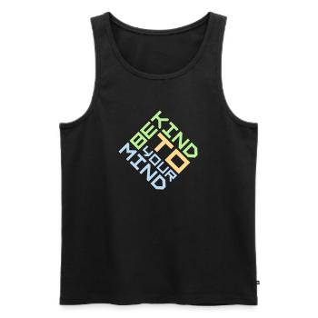 Be Kind To Your Mind Lustig Psychisch Gesund Logo - Männer Premium Bio Tank Top - Schwarz - Vorne - Michal (187cm)