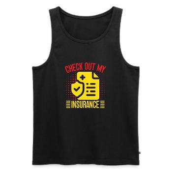 Insurance Agent Check Out My Funny Insurance - Männer Premium Bio Tank Top - Schwarz - Vorne - AI Model Male 178 light (178cm)