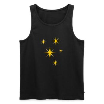 Goldene Sternenexplosion - Männer Premium Bio Tank Top - Schwarz - Vorne - AI Model Male 178 light (178cm)