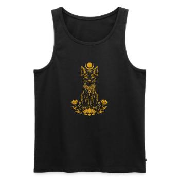 Ägyptische Katzengöttin - Männer Premium Bio Tank Top - Schwarz - Vorne - AI Model Male 178 light (178cm)