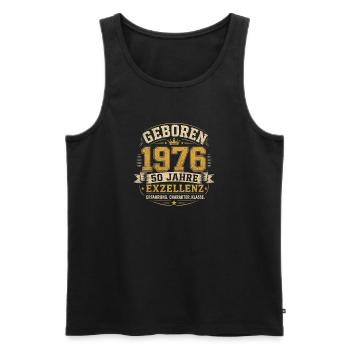 Jahrgang 1976 Exzellenz Badge - Männer Premium Bio Tank Top - Schwarz - Vorne - Michal (187cm)