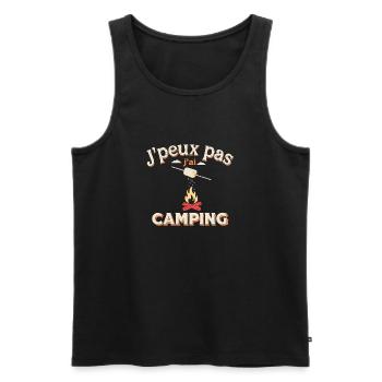 J'peux pas j'ai camping - Débardeur bio Premium Homme - noir - Devant - Michal (187cm)