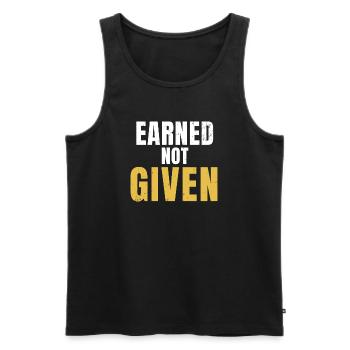 Earned Not Given Discipline, Hard Work - Men's Premium Organic Tank Top - black - Front - AI Model Male 178 light (178cm)