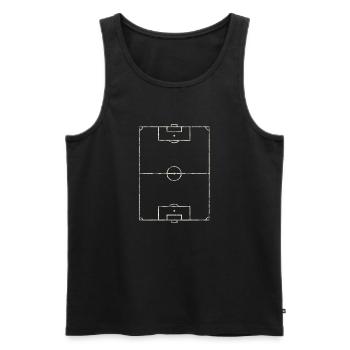 Minimales Football-Spielfeld-Linienbild - Männer Premium Bio Tank Top - Schwarz - Vorne - AI Model Male 178 light (178cm)