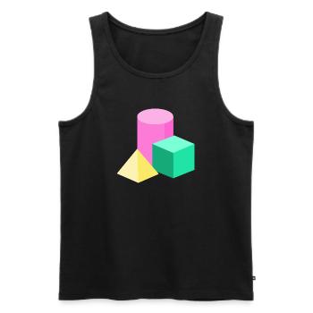Pastel Geometry Color Blocks - Men's Premium Organic Tank Top - black - Front - Michal (187cm)