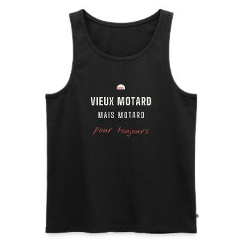 Vieux Motard Pour Toujours - Débardeur bio Premium Homme - noir - Devant - Michal (187cm)