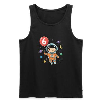 Balloon 6 Birthday Sixth Birthday Gift - Men's Premium Organic Tank Top - black - Front - Michal (187cm)