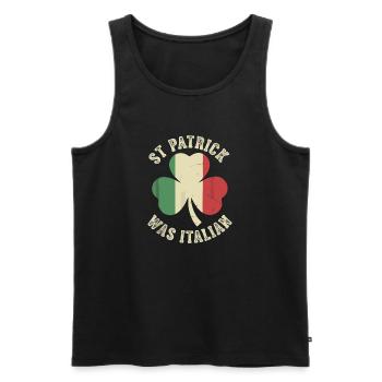 St Patrick Italien Kleeblatt - Männer Premium Bio Tank Top - Schwarz - Vorne - Michal (187cm)