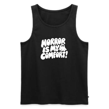 Horror Is My Comfort Quote - Men's Premium Organic Tank Top - black - Front - AI Model Male 178 light (178cm)
