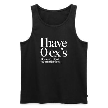 Ex-petit ami J’ai 0 ex Séparation Divorce célibataire - Débardeur bio Premium Homme - noir - Devant - AI Model Male 178 light (178cm)