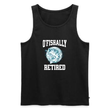 Ofishally Retired Funny Fishing Retirement Gift - Men's Premium Organic Tank Top - black - Front - Michal (187cm)