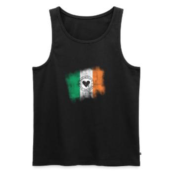 Ireland Flag | Made With Love Retro Design - Men's Premium Organic Tank Top - black - Front - AI Model Male 178 light (178cm)