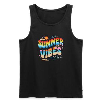 Summer Vibes - Men's Premium Organic Tank Top - black - Front - AI Model Male 178 light (178cm)
