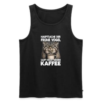Pallas's Katze Manul Kaffee Fan Katzen - Männer Premium Bio Tank Top - Schwarz - Vorne - AI Model Male 178 light (178cm)