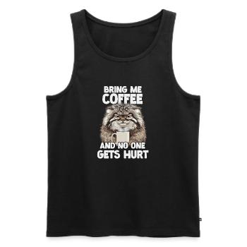 Pallas Katze Manul Humor T Pallas Katzen - Männer Premium Bio Tank Top - Schwarz - Vorne - AI Model Male 178 light (178cm)