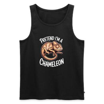 Chameleon Sayings Funny Chameleon Gift - Men's Premium Organic Tank Top - black - Front - Michal (187cm)