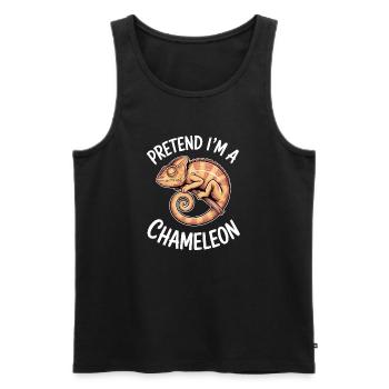 Chameleon Sayings Funny Chameleon Gift - Men's Premium Organic Tank Top - black - Front - Michal (187cm)