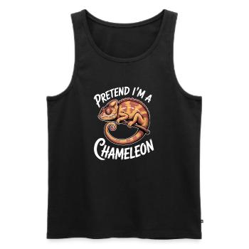 Chameleon Sayings Funny Chameleon Gift - Men's Premium Organic Tank Top - black - Front - Michal (187cm)