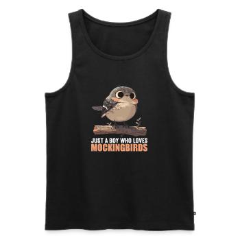 Spottdrosseln Spottdrossel - Männer Premium Bio Tank Top - Schwarz - Vorne - AI Model Male 178 light (178cm)