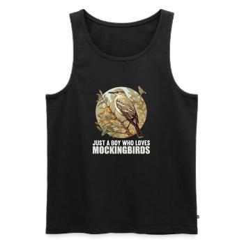 Spottdrosseln Spottdrossel - Männer Premium Bio Tank Top - Schwarz - Vorne - AI Model Male 178 light (178cm)