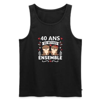 40 Ans Ensemble Bêtises Amicales - Débardeur bio Premium Homme - noir - Devant - Michal (187cm)