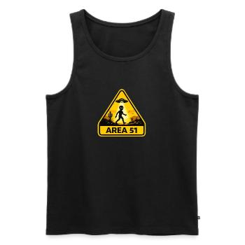Area 51 UFO Desert Sign - Men's Premium Organic Tank Top - black - Front - Michal (187cm)