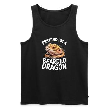 Bearded Dragon Sayings Funny Bearded Dragon Gift - Men's Premium Organic Tank Top - black - Front - AI Model Male 178 light (178cm)