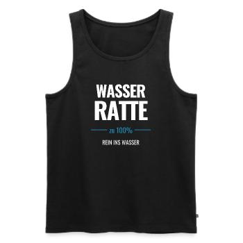 Wasserratte zu 100% Rein ins Wasser - Männer Premium Bio Tank Top - Schwarz - Vorne - AI Model Male 178 light (178cm)