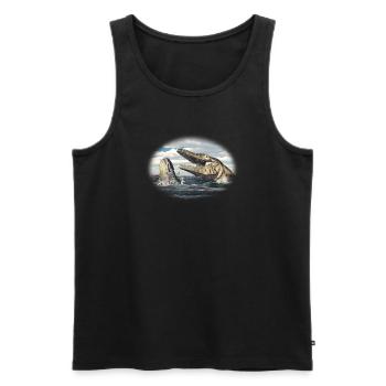 Prähistorischer Tylosaurus auf der Jagd - Männer Premium Bio Tank Top - Schwarz - Vorne - Michal (187cm)