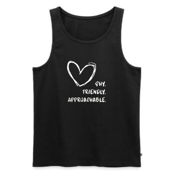 Flirting Introverts Shy Friendly Approachable - Men's Premium Organic Tank Top - black - Front - AI Model Male 178 light (178cm)