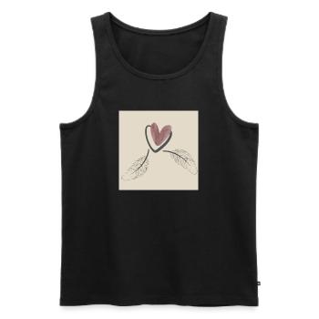 Herz. - Männer Premium Bio Tank Top - Schwarz - Vorne - AI Model Male 178 light (178cm)