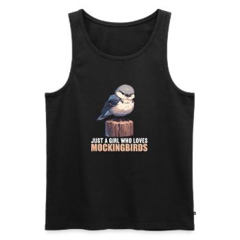 Oiseaux moqueurs Oiseaux moqueurs - Débardeur bio Premium Homme - noir - Devant - AI Model Male 178 light (178cm)